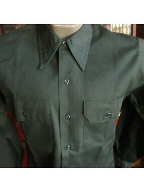 True Vintage Work Shirt SMALL 14.5 LS 1970s WASHINGTON DEE CEE UNION MADE USA